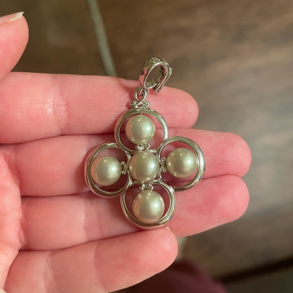 Honora Pearl Green Pearl Sterling Silver Enhancer Pendant